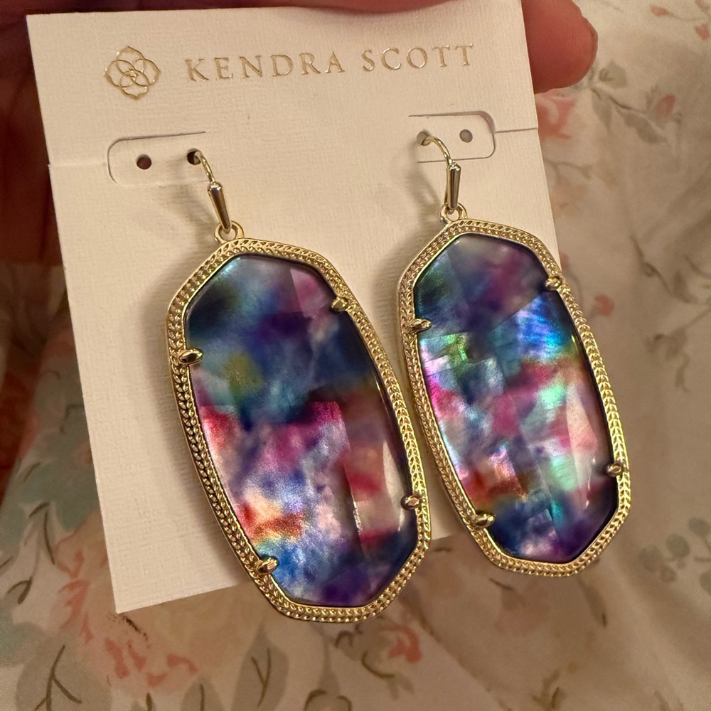 Kendra Scott Gold and Multicolor Earrings